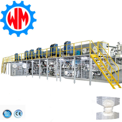 Επαγγελματικό εργοστάσιο Full Servo Adult Diaper Production Line Εύκολη συντήρηση